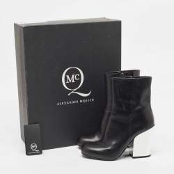 McQ by Alexander McQueen Black Leather Geffrye Ankle Boots Size 39