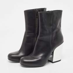 McQ by Alexander McQueen Black Leather Geffrye Ankle Boots Size 39