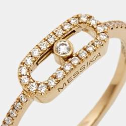 Messika Move Uno Pavé Diamond 18k Yellow Gold Ring Size 50