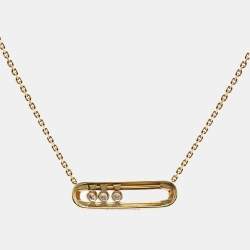 Pre Owned Messika Move Classique Cisele Diamond 18k Yellow Gold Necklace