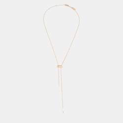 Messika Move Uno Diamond 18k Rose Gold Tie Necklace