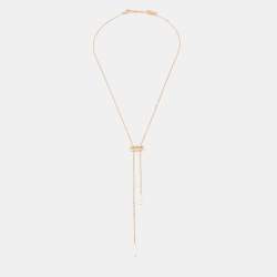 Messika Move Uno Diamond 18k Rose Gold Tie Necklace