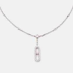 Messika  Move Uno Paved Diamonds 18k White Gold Ankle Bracelet 