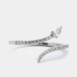 Messika Skinny Snake Diamond 18k White Gold Ring Size 52
