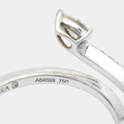 Messika Skinny Snake Diamond 18k White Gold Ring Size 52