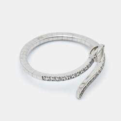 Messika Skinny Snake Diamond 18k White Gold Ring Size 52