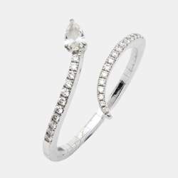 Messika Skinny Snake Diamond 18k White Gold Ring Size 52
