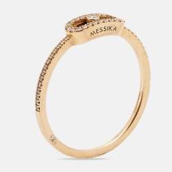 Messika Move Uno Pave Diamonds 18k Rose Gold Ring Size 59