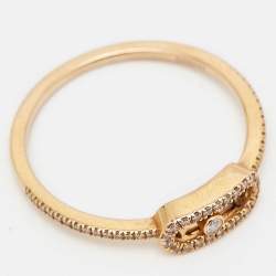 Messika Move Uno Pave Diamonds 18k Rose Gold Ring Size 59