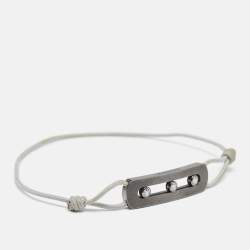 Messika Move Titanium Graphite Titanium Diamond Cord Bracelet 