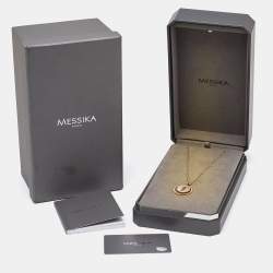 Pre Owned Messika Mother of Pearl Diamond Lucky Move MM 18K Rose Gold Pendant Necklace