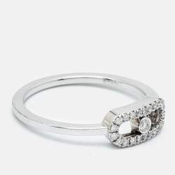 Messika Move Uno Diamonds 18k White Gold Ring Size 48