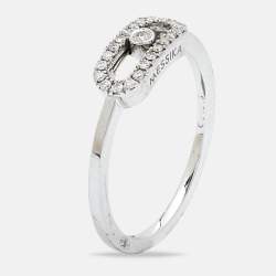 Messika Move Uno Diamonds 18k White Gold Ring Size 48