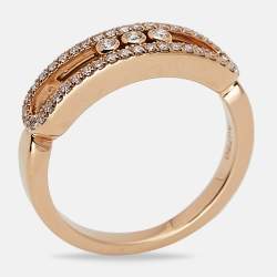 Messika Baby Move Pavé Diamond 18k Rose Gold Ring Size 52