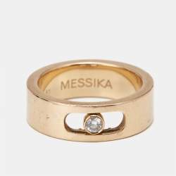 Messika Move Joaillerie Diamond 18k Rose Gold Wedding Ring Size 51
