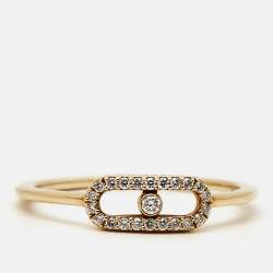 Messika Move Uno Diamonds 18k Yellow Gold Ring Size 52
