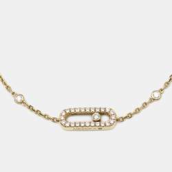 Messika Move Uno Pave Diamonds 18k Yellow Gold Bracelet