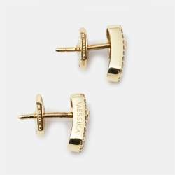 Messika Move Uno Pave Diamond 18k Yellow Gold Small Earrings