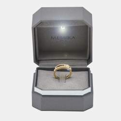 Pre Owned Messika Baby Move Pavé Diamonds 18k Yellow Gold Ring Size 55