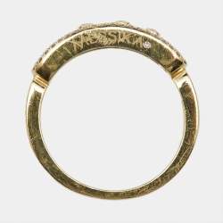 Pre Owned Messika Baby Move Pavé Diamonds 18k Yellow Gold Ring Size 55