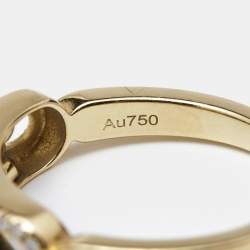 Pre Owned Messika Baby Move Pavé Diamonds 18k Yellow Gold Ring Size 55