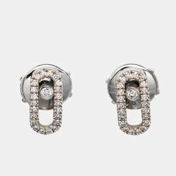 Messika Move Uno Diamonds 18k White Gold Earrings
