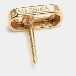 Messika Move Uno Diamond 18k Yellow Gold Stud Earrings