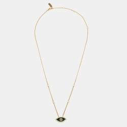 Messika Lucky Eye Malachite Diamonds 18k Yellow Gold Necklace