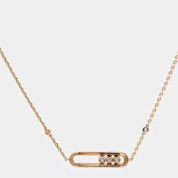 Pre Owned Messika Baby Move Pavé Diamonds 18k Rose Gold Bracelet