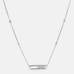 Pre Owned Messika Baby Move Diamonds 18k White Gold Necklace