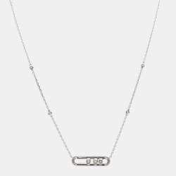 Pre Owned Messika Baby Move Diamonds 18k White Gold Necklace
