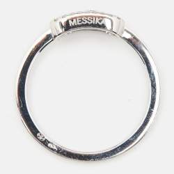 Messika Move Uno Diamonds 18k White Gold Ring Size 51