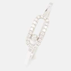 Messika Move Uno Diamonds 18k White Gold Ring Size 51