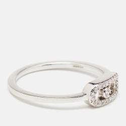 Messika Move Uno Diamonds 18k White Gold Ring Size 51