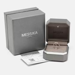 Messika Move Uno Diamonds 18k White Gold Ring Size 51