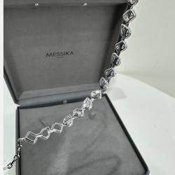 Messika 18k White Gold Diamonds My Twin Necklace