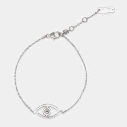Pre Owned Messika White Gold Diamond Pave Lucky Eye Bracelet
