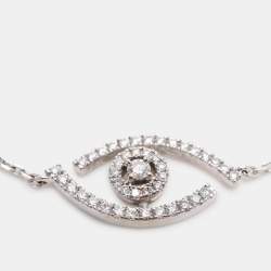 Pre Owned Messika White Gold Diamond Pave Lucky Eye Bracelet
