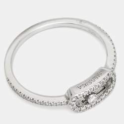 Messika Move Uno Diamond 18k White Gold Ring Size 52