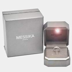 Messika Move Uno Diamond 18k White Gold Ring Size 52
