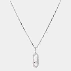 Messika Move Uno Diamonds 18k White Gold LM Necklace