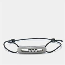 Messika Move Titanium Graphite Titanium Diamond Cord Bracelet 