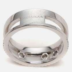 Messika Move Romane Diamonds 18k White Gold Ring Size 54