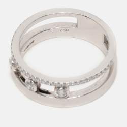 Messika Move Romane Diamonds 18k White Gold Ring Size 54