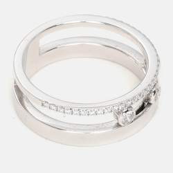 Messika Move Romane Diamonds 18k White Gold Ring Size 54