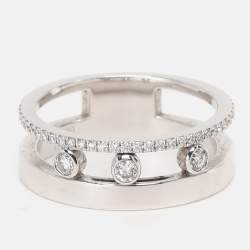 Messika Move Romane Diamonds 18k White Gold Ring Size 54