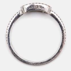 Messika Move Uno Pavé Diamonds 18k White Gold Ring Size 52
