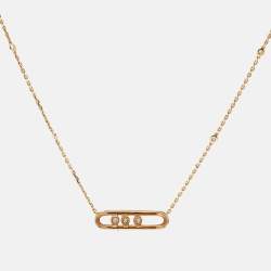 Messika Baby Move Pavé Diamond 18k Yellow Gold Necklace