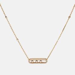 Messika Baby Move Pavé Diamond 18k Yellow Gold Necklace