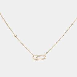 Messika Move Uno Pave 18k Yellow Gold Necklace